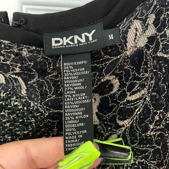 DKNY Floral Wool A-Line Skirt - Picture 5 of 7